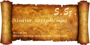 Sindler Szilvánusz névjegykártya